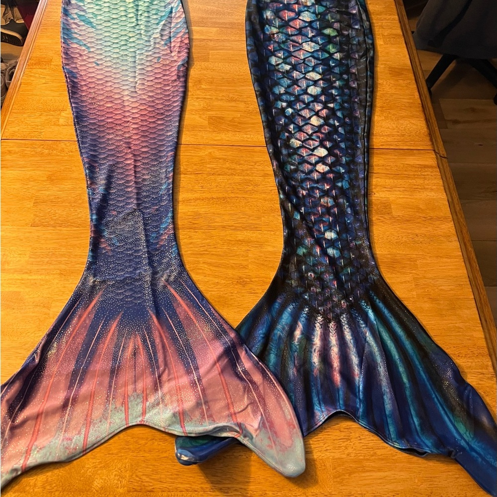 TWO FinFun Limited Edition Mermaid Tails, XS, EUC